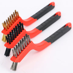 3pcs Wire Brush Set Rust Removal Stainless Steel Brass Nylon Brushes