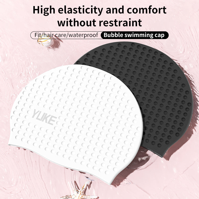 Waterproof Swimming Cap for Adults and Children Long Hair Ears Plus Size
