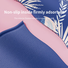 Leaves Printed Silicone Swimming Cap with Ear Protection