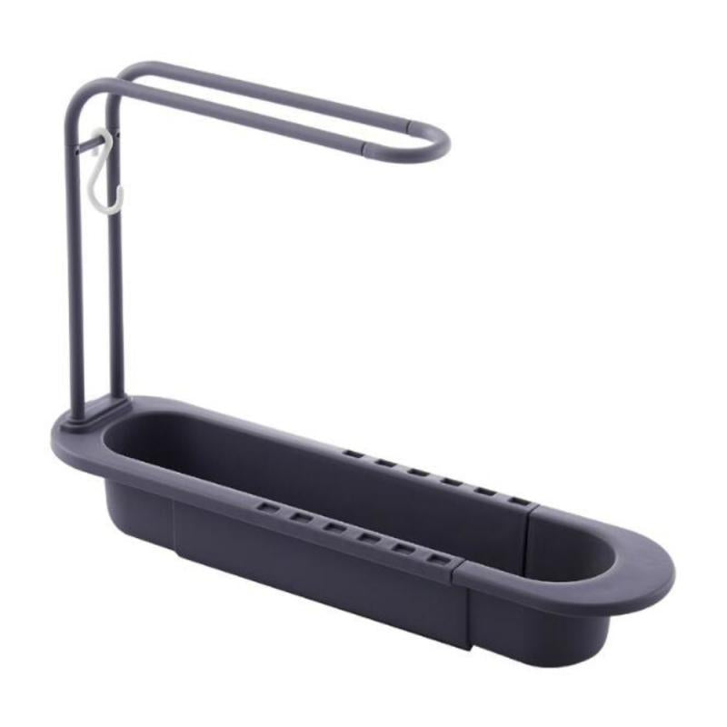 Kitchen Sink Drain Basket with Towel Rack Telescopic Tableware Drain Rack