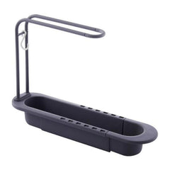 Kitchen Sink Drain Basket with Towel Rack Telescopic Tableware Drain Rack