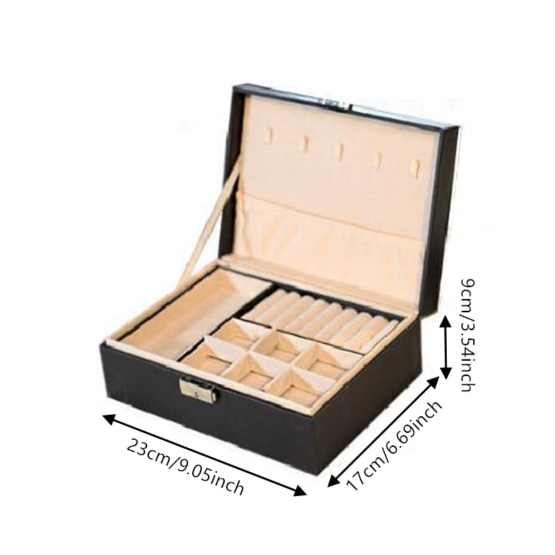 Portable Jewelry Storage Display Box Earrings Rings Necklaces
