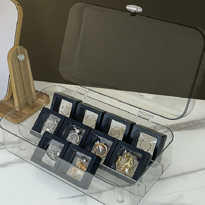 Plastic Jewelry & Cosmetic Storage Box Transparent Organizer Travel
