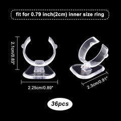 36Pcs Mini Plastic Ring Display Stands Holder for Single Finger Ring