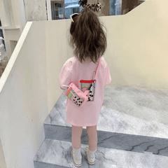 Funny Milk Tea Pattern Crossbody Bag Kids Coin Purse