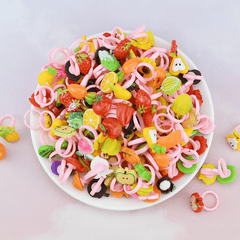 30pcs Fruit & Veggie Kids Rings Pink Finger Ring Hand Decor Children's Jewelry