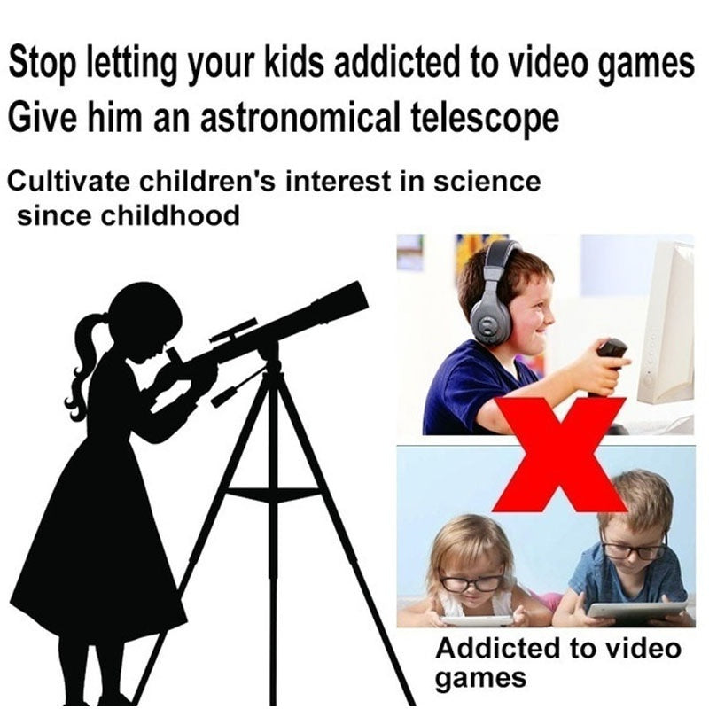 High Magnification Astronomical Telescope with Tabletop Tripod