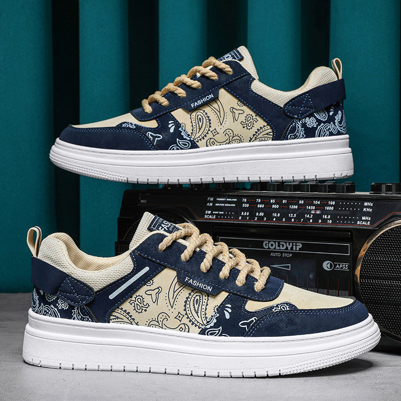 Men's Graphic Lace-up Skate Shoes Breathable Footwear