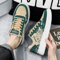 Men's Lace Up Skate Shoes Breathable Walking Sneakers