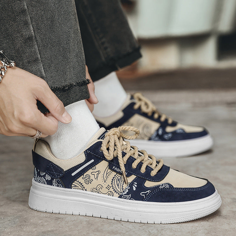 Men's Lace Up Skate Shoes Breathable Walking Sneakers