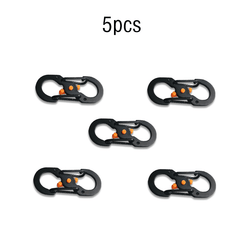 5pcs S Carabiner With Lock Mini Keychain Hook Anti Theft Metal Buckle