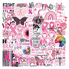 50pcs Pink Disease Stickers Waterproof Reusable DIY Room Decoration