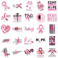 50pcs Pink Disease Stickers Waterproof Reusable DIY Room Decoration