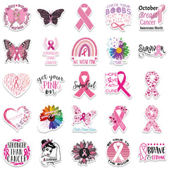 50pcs Pink Disease Stickers Waterproof Reusable DIY Room Decoration