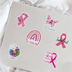 50pcs Pink Disease Stickers Waterproof Reusable DIY Room Decoration