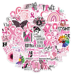 50pcs Pink Disease Stickers Waterproof Reusable DIY Room Decoration