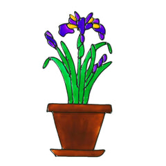 Red Flower Pot Wall Stickers Window Decoration Home Decor Living Room Decals