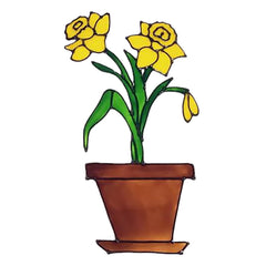 Red Flower Pot Wall Stickers Window Decoration Home Decor Living Room Decals