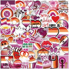 50pcs Purple Lesbian Cartoon Stickers Waterproof DIY Room Decoration