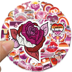 50pcs Purple Lesbian Cartoon Stickers Waterproof DIY Room Decoration