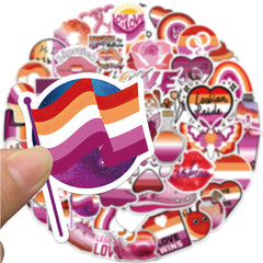 50pcs Purple Lesbian Cartoon Stickers Waterproof DIY Room Decoration