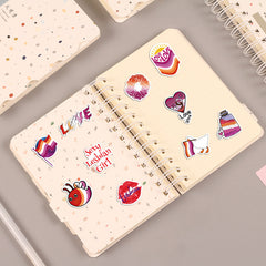 50pcs Purple Lesbian Cartoon Stickers Waterproof DIY Room Decoration