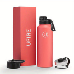 22 oz Vacuum Insulated Sports Water Bottle with 3 Lids