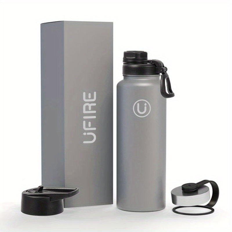 22 oz Vacuum Insulated Sports Water Bottle with 3 Lids