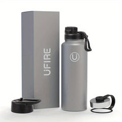 22 oz Vacuum Insulated Sports Water Bottle with 3 Lids