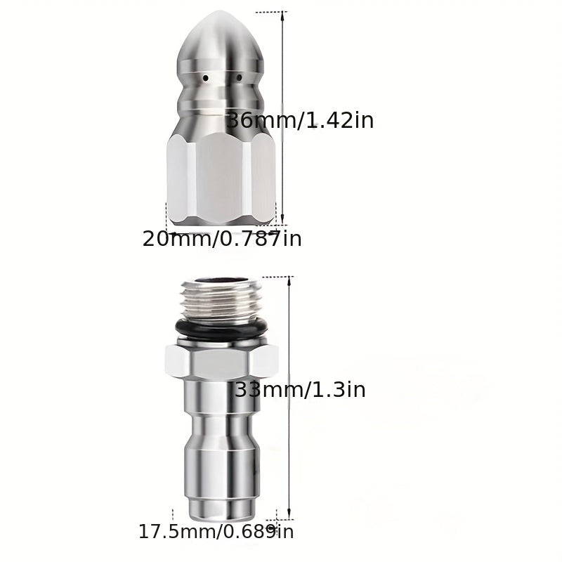 Water Mouse Head Sewer Pipe Dredging Nozzle 5000psi Stainless Steel
