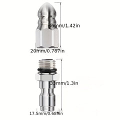 Water Mouse Head Sewer Pipe Dredging Nozzle 5000psi Stainless Steel