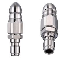 Water Mouse Head Sewer Pipe Dredging Nozzle 5000psi Stainless Steel