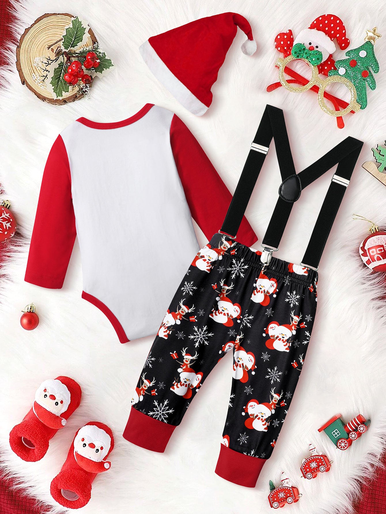 Christmas Baby Boy 3PCS Clothes Set Reindeer Pattern Outfits