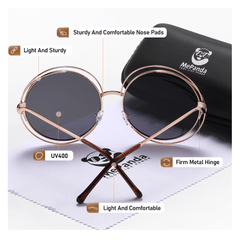 MePanda Retro Unisex Large Round Frame Sunglasses