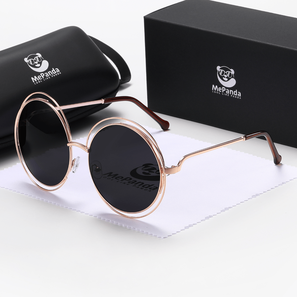 MePanda Retro Unisex Large Round Frame Sunglasses