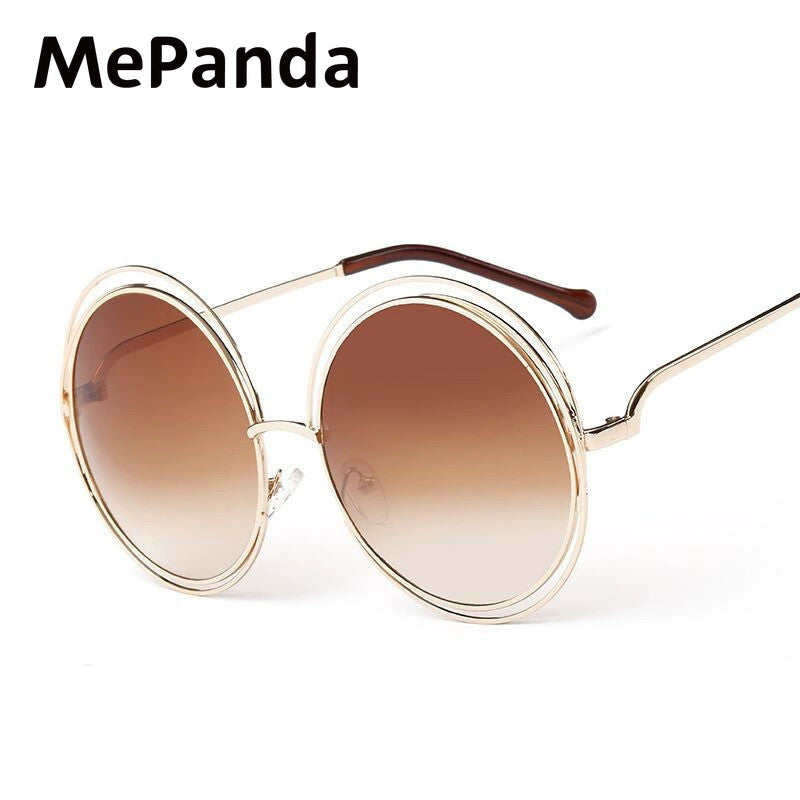 MePanda Retro Unisex Large Round Frame Sunglasses