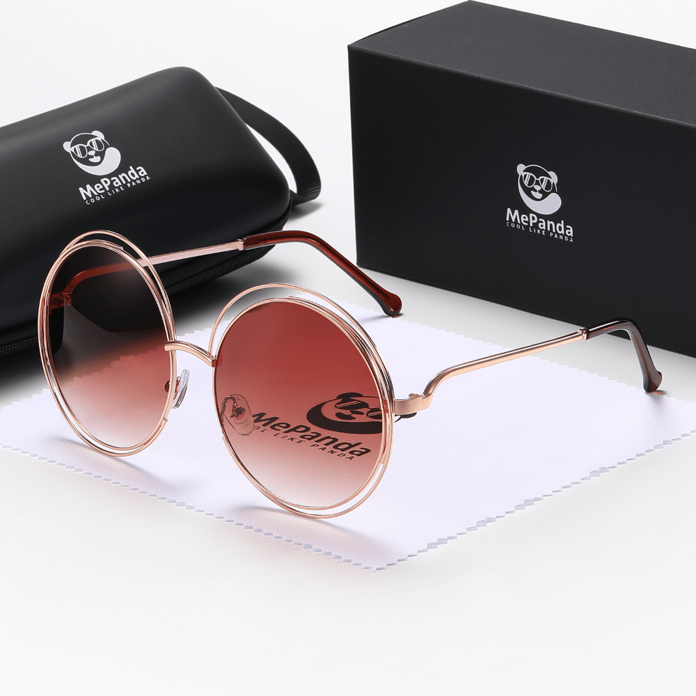 MePanda Retro Unisex Large Round Frame Sunglasses