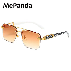 MePanda Square Metal Wood Sunglasses Unisex