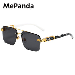 MePanda Square Metal Wood Sunglasses Unisex