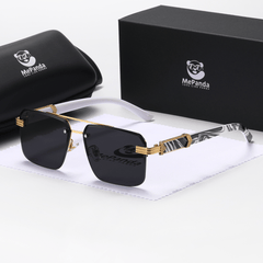 MePanda Square Metal Wood Sunglasses Unisex