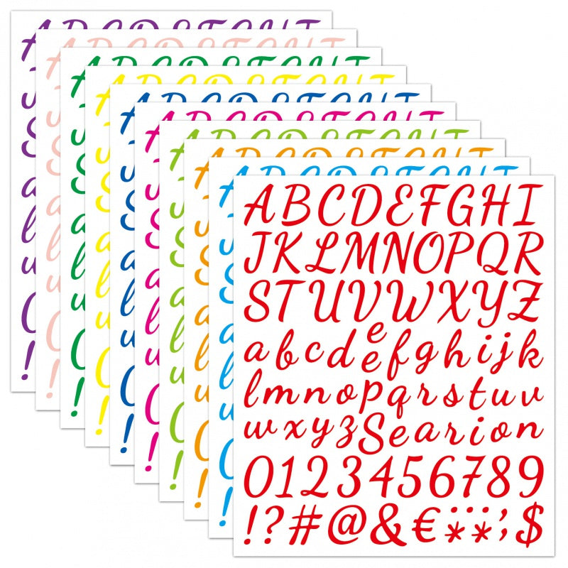 Handwritten Flower Body Letter Stickers Vinyl 26 Letters Number Stickers