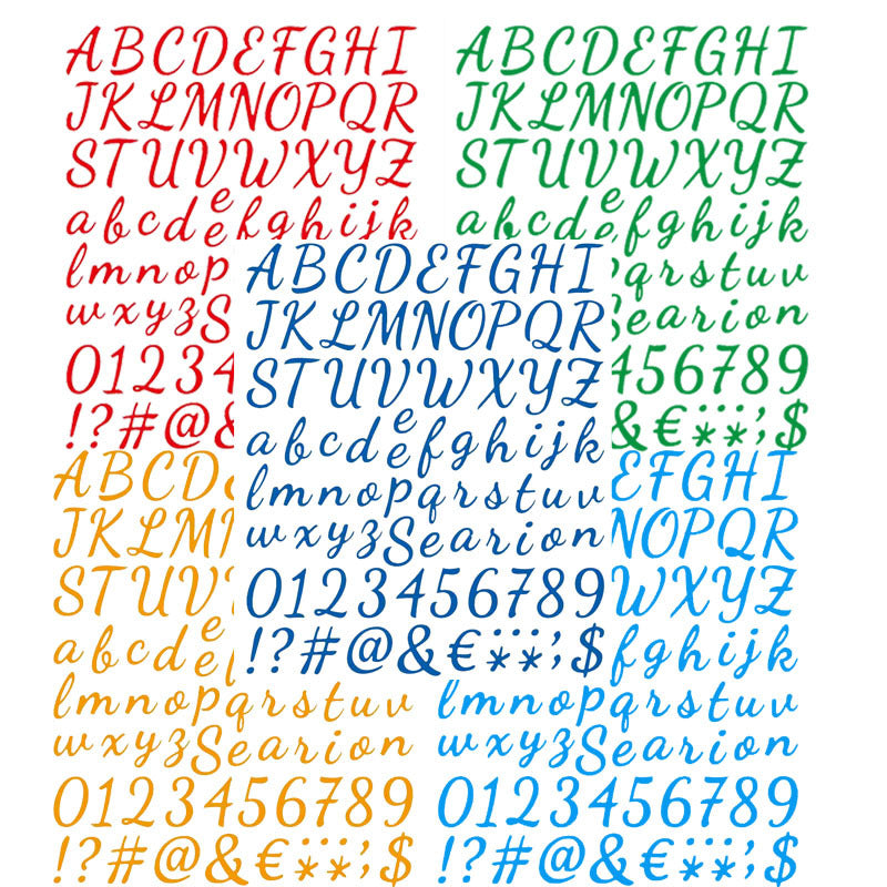 Handwritten Flower Body Letter Stickers Vinyl 26 Letters Number Stickers