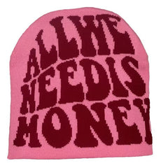 Fashionable Ear Protection Sport Knit Beanie Hat with Letter Embroidery