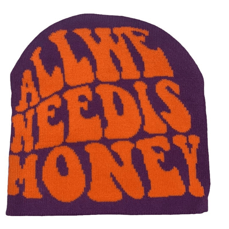 Fashionable Ear Protection Sport Knit Beanie Hat with Letter Embroidery