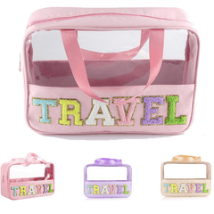 Plush Letter Pattern Cosmetic Handbag Lightweight Makeup Bag
