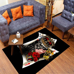 Halloween Skull Area Rug Machine Washable Indoor Floor Mat