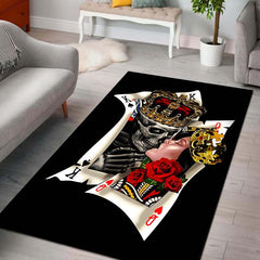 Halloween Skull Area Rug Machine Washable Indoor Floor Mat