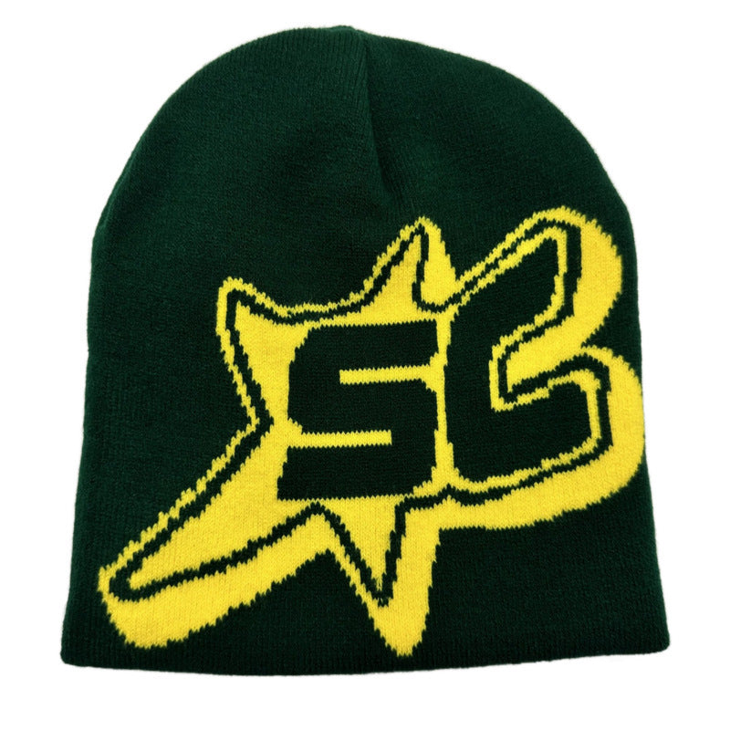 Sport Windproof Knit Beanie Hat Letter SC Warm Ski Cold Hat Men Women