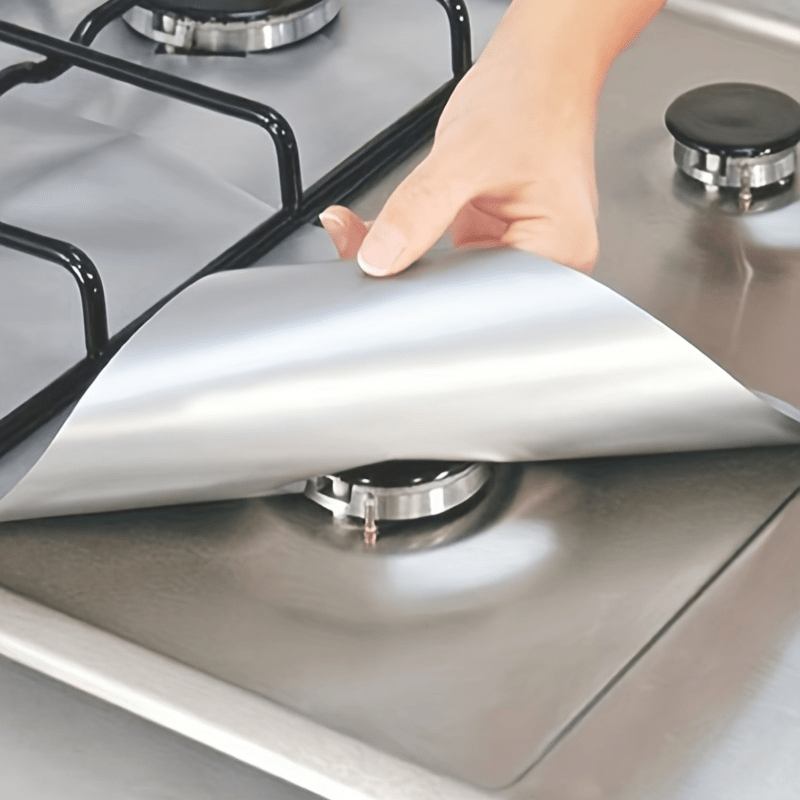 4pcs Gas Stove Mat Heated Resistant Gas Top Liner 0.15mm Thick