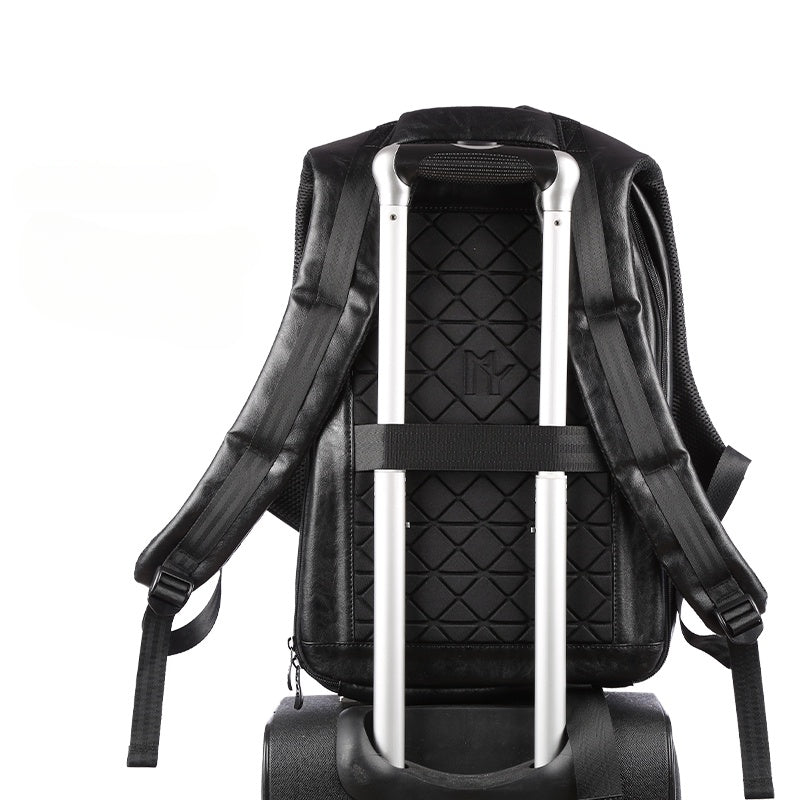 Men's Backpack USB Charge Travel Laptop Back Packs 40 PU Leather School Bag